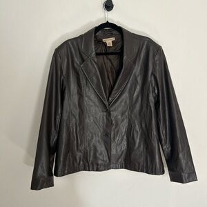 Mountain Lake Dark Brown Faux Leather Light Weight Jacket